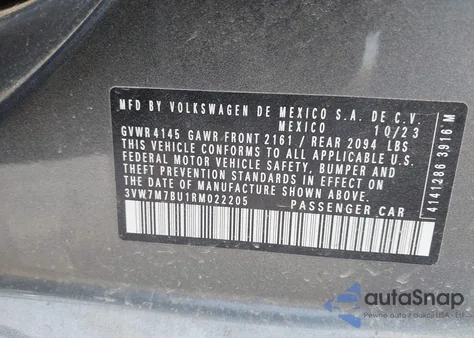 2024 Volkswagen Jetta 1.5T Se from USA, damaged, VIN 3VW7M7BU1RM022205